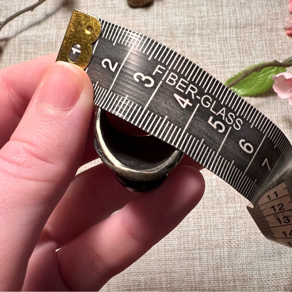 Size 9.5 | Vintage Silver Ring with Large Black Onyx Stone - Gothic Victorian - Picture 5 of 6